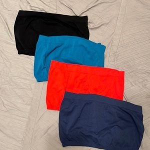 Bandeau Bra, Seamless Bralettes Stretchy Tube Top Bra for Women set of 4